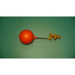 1/2" Brass Valve w/ 1/4" x 4 Stainless Steel Float Arm w/ 4" Round Plastic Float Ball